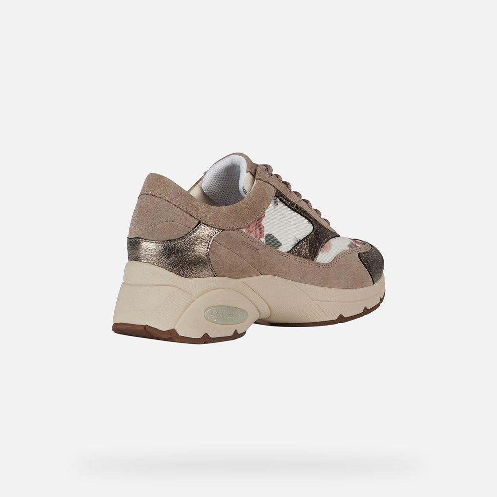 Geox Bayan Spor Ayakkabı Koyu Bej Rengi - Alhour - DXQ-386720